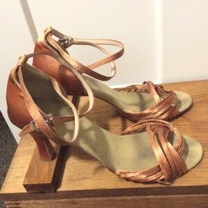 Ballroom Dancing Shoes - Satin & Leather Low Heels - W's size 9